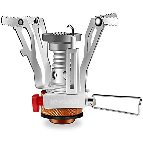Joyard Portable Backpacking Camp Stove Pocket Butane Burner with Piezo Ignition, a Must-Have for Camping and Bug Out Gear, Emergency, Hiking, and Hunting Trips for a Meal for 1-3 People