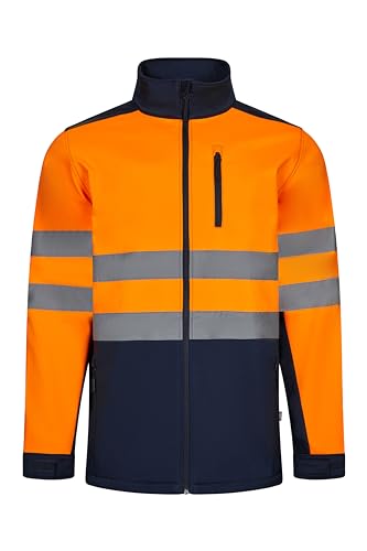 VELILLA 106004 Veste Soft Shell bicolore, Bleu marine et orange fluo, L