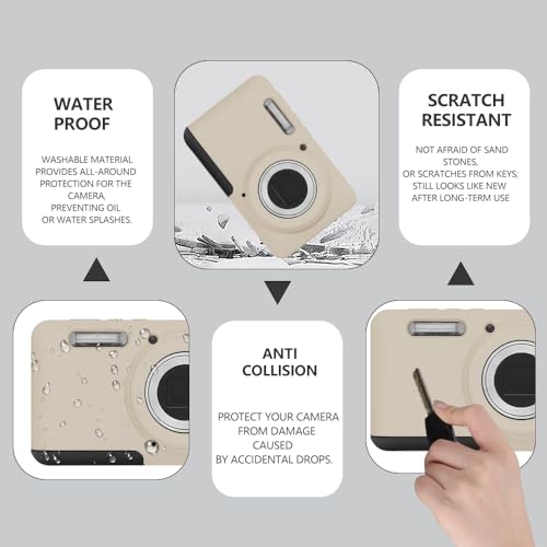 Image of Case for Kodak PIXPRO FZ55,FZ55 accessories,Soft Silicone Protective Case,Comes with 2 Screen Protectors and 1 Wrist Strap - Off white