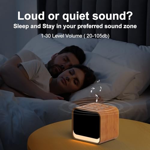 Housbay White Noise Machine with Alarm Clock for Bedrooms, Bluetooth Speaker, Sound Library, Sleep Routine, Brown Noise, Nature Sound Machine for Sleeping (Wood Tone) - Image 5