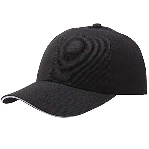Casquette de baseball unisexe - Pour l'extérieur - Unisexe - Style décontracté - Style tendance - Hip Hop - Réglable - Couleur unie - Noir - Taille Unique Cover