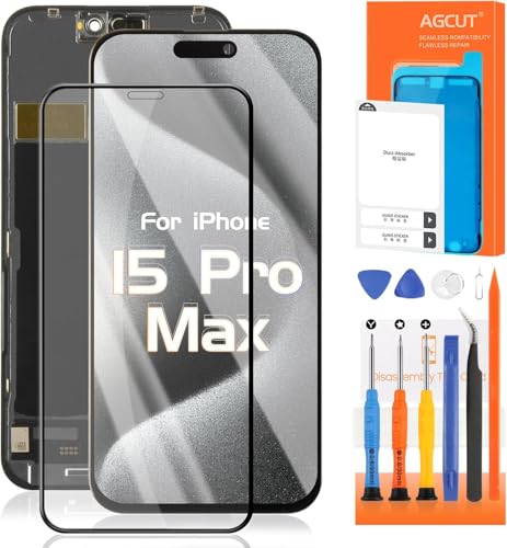 Screen Replacement for iPhone 15 Pro Max LCD Display for iPhone 15 Pro Max A2849 A3105 A3106 A3108 6.7 inch Incell LCD Screen 3D Touch Digitalizer Glass Panel Full Assembly with Repair Tools Black