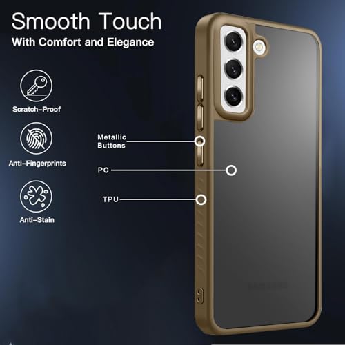 Image of KARWAN️ Shockproof Back Case Cover for Samsung Galaxy S21 FE | Camera Protection Bump |Shockproof Back Case Cover for Samsung Galaxy S21 FE - Brown