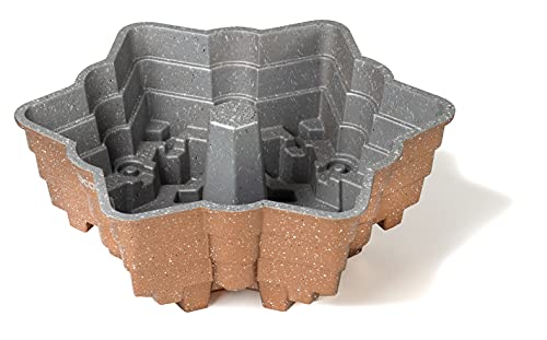 Image of Red Co. 8 Cup Non Stick Cast Aluminum 9.5 inch Snowflake Cake Baking Pan, Copper Finish