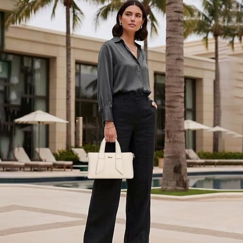 Image of EXOTIC Valeria Satchel Sling Bag for Women | Textured Leatherette Handbag with Top Handle & Detachable Crossbody Strap | Multi-Compartment Structured Purse