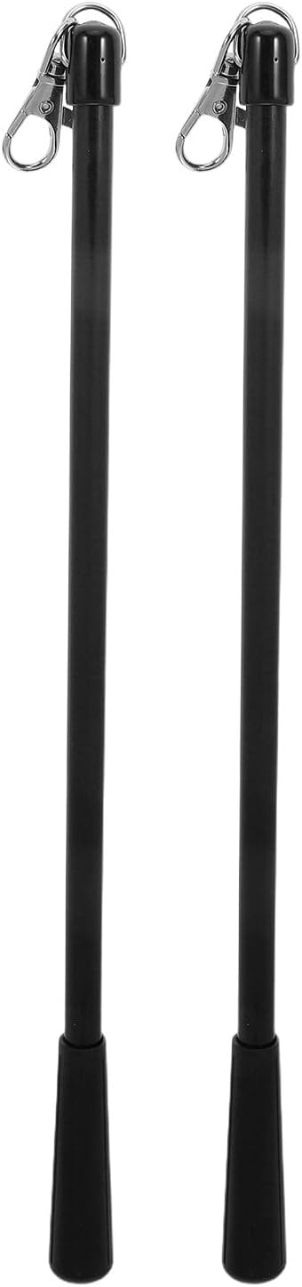 2pcs Blinds Wand Replacement with Hook 12 inch Black Fiberglass Long Blind Wand for Windows Curtain Door Shades Opener Accessory Easy to Use