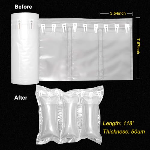 Hijelyn Air Pillows for Shipping with Pump Packaging Air Bags 400 Count Inflatable Shipping Supplies Box Filler Packing Materials Alternative to Packing Peanuts, Purse Stuffers for Shape 3.54\" x 7.87\"