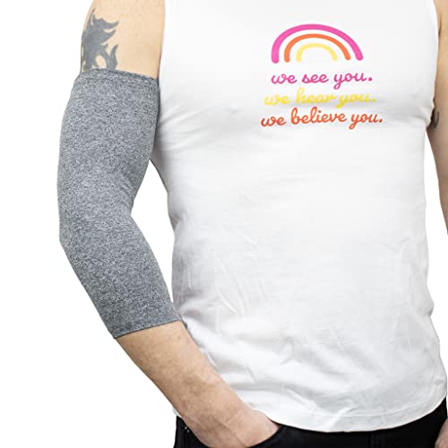 Image of Spoonie Threads STEEL Unisex Ultra Support Sleeve 2-Pack, PICC Line Cover, Continuous Glucose, Insulin Monitoring, Infusion, Soft and Sweat-Wicking Arm Band SMALL