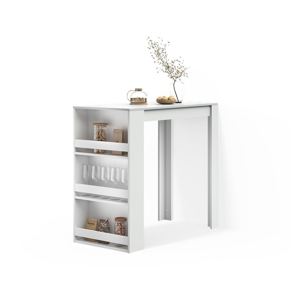 Livinity Tavolo da bar Regusa, Bianco, 57 x 117 cm