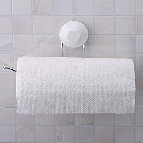 Emndr Wall Mounted Stainless Steel Toilet Paper Roll Holder Towel Napkin/Tissue Roll Hanger- Reusable Plastic Towel Ring, Wall Mount, No Screws, No Drill, Washable, Re-stickable,