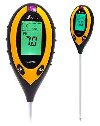 SHINWA digital soil acidity meter A temperature and moisture and light intensity measurement with 72716