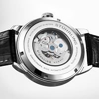 Stuhrling Original Mens Skeleton Automatic Dress Watch with Alligator Embossed Leather Strap Skeleton Dial — image 5