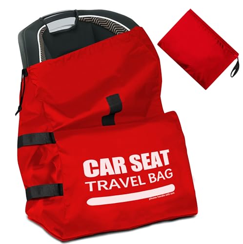 Imbsinvncy Car Seat Travel Bag for Airplane, Large Car Seat Bags for Air Travel, Gate Check Storage Bag for Carseat Airport, Carseat Cover Travel - Baby Travel Essential