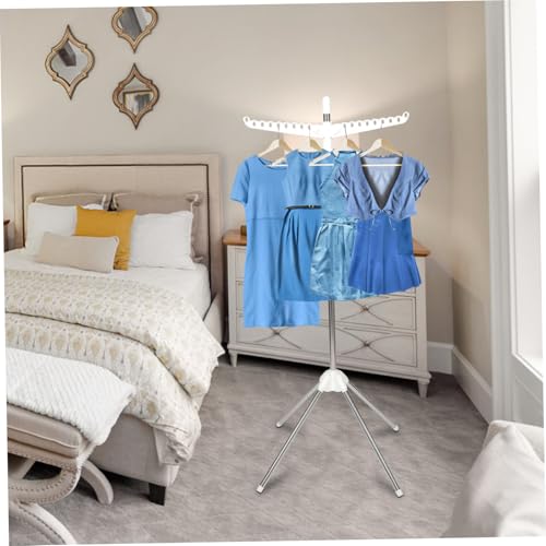 Heavy-Duty Rotatable Folding Clothes Drying Rack with Detachable Shelf Brackets - Space-Saving Portable Indoor Laundry Coat & Garment Holder - Image 8