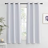 Picture of RYB HOME Room Darkening Curtains for Living Room, Energy Smart Privcay Window Curtains Drapes Durable Rustproof Grommet Panels for Bedroom, W42 x L63 inch, Greyish White, Set of 2