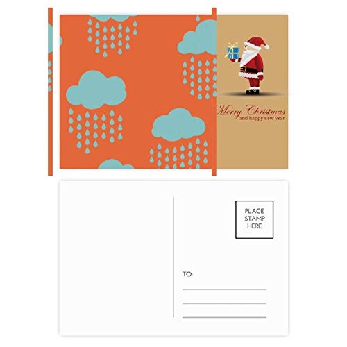 Cartes postales de Père Noël nuage de pluie orange pour décorer vos tables de fête