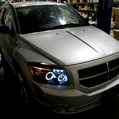 Spec-D Tuning Projector Led Black Compatible With 2007-2012 Dodge Caliber Left + Right Pair Headlamps Assembly #TOP1
