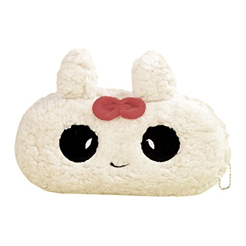 Preisvergleich Produktbild Hacoly Häschen mäppchen mädchen Junge Kaschmir Federmäppchen Student Niedlich Reißverschluss Briefpapier Pouch Pencil Case Für Studenten Beginne mit der Schule Geschenke - Weiss