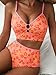 Herseas Women Bikini Sets Two Piece Metal Ring High Waisted Swim Suits Cutout Floral Print Full Coverage Bathing Suit Modest Beach Vacation Outfits Trendy Pool Party Outfits Large
