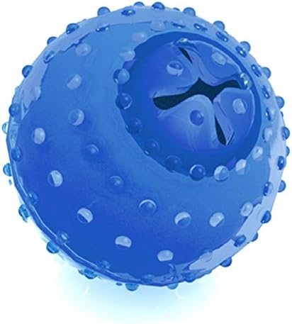 AsyPets Smarter Interactive IQ Treat Rubber Ball Dog Freeze Chew Soft Ball Toy for Puppy Cat Pet Blue