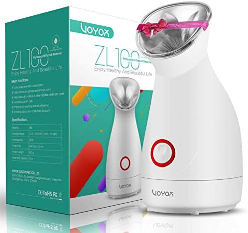 VOYOR Facial Steamer for face Professional - Nano Ionic hot Mist Face Steamer for Facial Deep Cleaning Pore, Blackhead Removal, Home Mini Sauna Spa Moisturize Skincare kit ZL100 US (110)