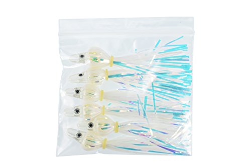 Last Cast Tackle Silicone Holo Teaser - 6 Pack - 5 Colors To Choose From (White) #TOP2