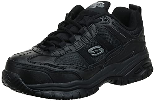 Skechers Soft Stride Grinnel, Scarpe da ginnastica Uomo, Black Leather Black Mesh, 41.5 EU