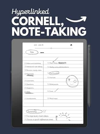 Amazon.com: Hyperlinked Cornell Note-Taking, Ruled Pages (Kindle Scribe ...