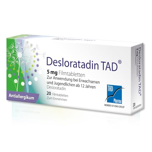 Desloratadine TAD 5 mg filmom obložene tablete: antihistaminici protiv alergija, brzo i dugotrajno djelovanje, 20 kom.