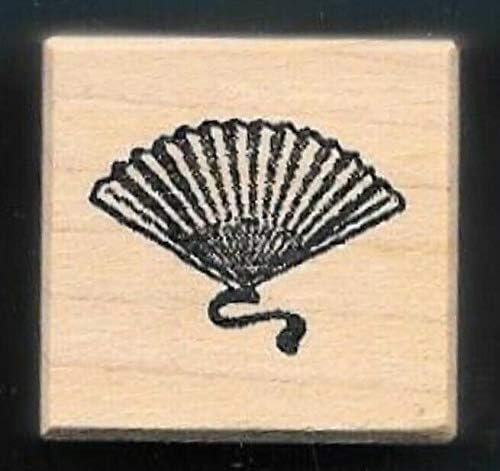 Rubber Stamps Asian Hand Fan Home Art A80-38 Wood Small Stamp for Teaching Card Making, DIY Crafts, Scrapbooking