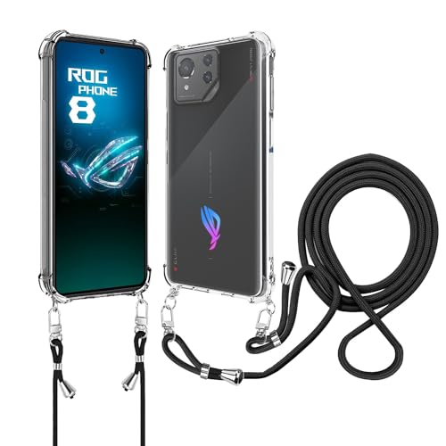 ASUS ROG Phone 8 / ASUS ROG Phone 8 Pro �p �P�[�X �J�o�[ �y�� TPU �\�t�g �N���A ���|�� �񂩂� ���߉\ �R�t�� ���O���\ �yNOUKAJU�z �X�}�z�P�[�X �X�g���b�v�t�� �V�����_�[�X�g���b�v ������