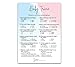 GENDER REVEAL Party Game â€” BABY TRIVIA Game â€” Pack of 25 â€” Minimalist Pink or Blue Fun Baby Facts Games, Blue or Pink Trivia Gender Neutral Baby Shower Games Activities, Coed Couples Shower G752-TRV
