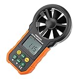 Medidor Digital de Velocidad del Viento PM6252A, medidor de Velocidad del Viento portátil con anemómetro con Pantalla Grande LCD y luz de Fondo, medidor de Volumen de Aire con Bolsa
