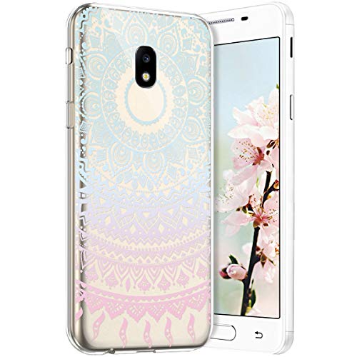 Robinsoni Case Compatible with Samsung Galaxy J730 Transparent Crystal Case Soft Silicone TPU Case Glossy Gel Rubber Cover Clarity Ultra Thin Cover Buhhda Flower Cover for Galaxy J730
