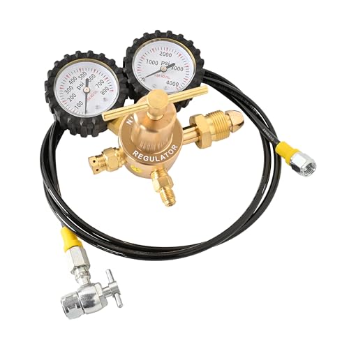 LTIENBST 4000Psi Nitrogen Regulator Kit Nitrogen Shock Fill Tool with No-Loss Schrader Chuck & Gauge Compatible with Kawasaki Dirt Bike ATV UTV Moto Yamaha