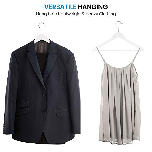 Image of Wooden Hangers for Clothes Hanging | Heavy Duty Coat Hangers with 360 Swivel Hook & Non-Slip Notches | Natural Wood Suit Hangers for Shirts, Blazer, Dresses & Saree (50, White)