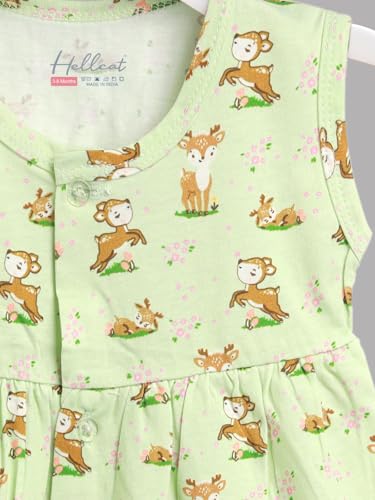 Image of HELLCAT 100% Cotton Baby Frock Dress for Girls - Pack of 5, Soft & Trendy, Sleeveless