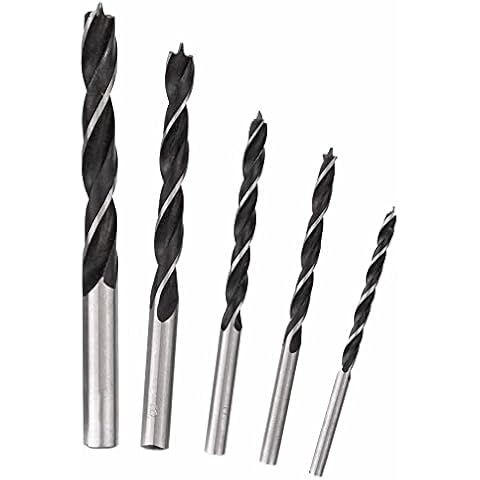 Assorted Drill Bit Set Size 4mm 5mm 6mm 8mm 10mm Wood And Masonry Drills Carbon Steel Drills Metal Stainless Steel Power Tools Shank For DIY Projects Repair And Maintenance (Pack Of 5 Pcs) Cover