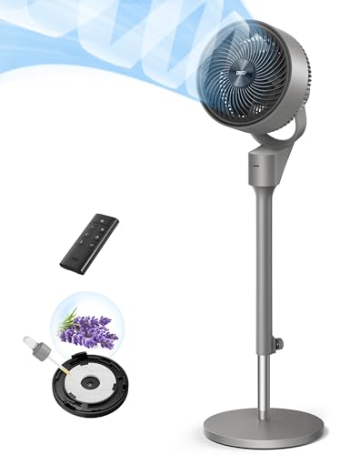 Dreo Leiser Standventilator, 1444m³/h Luftvolumen oszillierende Ventilator, 3 Stufen 6H Timer...