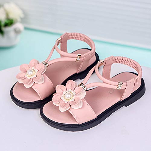 Girls Sandals Sandals Sandals Girls Baby Non-Slip Rubber Toddler Shoes Kids Flower Baby Shoes (Pink, 9-9.5 Years)4