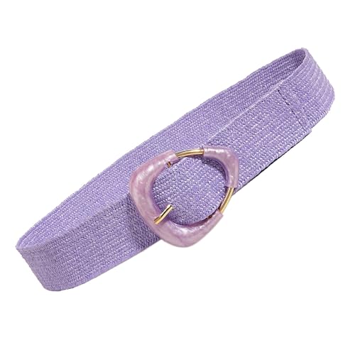 Women Stretchy Belts New Straw Woven Elastic Belt Raffia Ladies Waist Belt For Casual Wear And Beach Outfits