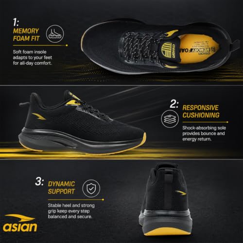 Image of ASIAN Powerplay-03 Men's Running Shoes | Lightweight Memory Foam Technology | Breathable Knit Shoes with Stylish Sporty Design