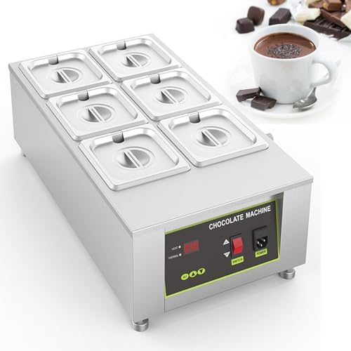 TXGJWRA 1000W Electric Chocolate Melting Machine - Rapid Water Heating, Even Tempering for Chocolate & Cheese, Perfect for Fountains & Desserts, 0-95℃ D2002-6