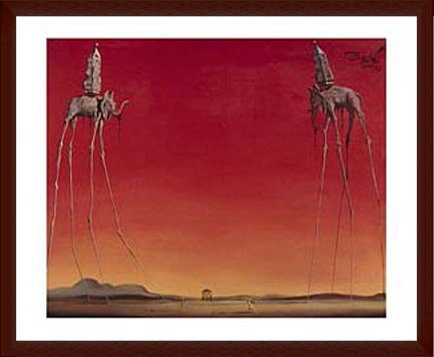 Amazon.co.jp: ポスター サルバドール ダリ Les Elephants 額装品