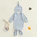 Fernvia Baby Sleeping Bag with Hat Long Sleeve Newborn Striped Gown Infant Swaddle (Blue, Newborn)