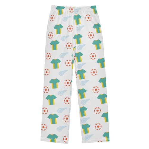 Boys' Pants Soccerballs and Green Clothing Long Bottoms Jogger Pants Elastic Waist Trousers with Pockets S-XL