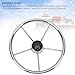 5 Spoke Boat Steering Wheel, Ergonomic Design Polished Finish Stainless Steel Boat Steering Wheel for Boats Yachts Speedboats with 13.5 Inch Diameter