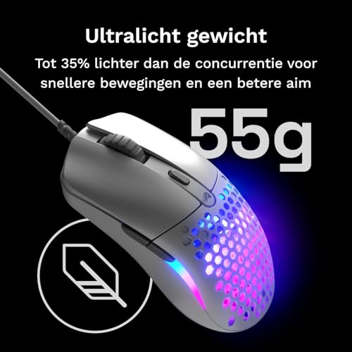 Glorious Model O Eternal Ultralight RGB Gaming Mouse - bedraad - 55 g lichtgewicht - aanpasbaar RGB-licht - 6 customizable knoppen - symmetrisch ontwerp - 12K DPI optische sensor - pc/Mac - Wit - Afbeelding 3