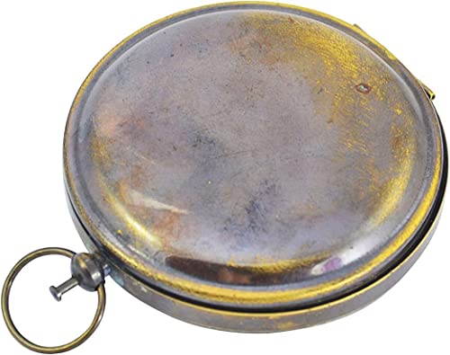 Brújula de bolsillo de latón antiguo 2.5" para navegación y camping miniatura 2