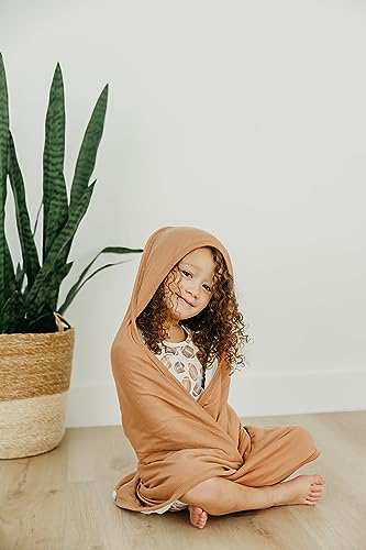 Image of Copper Pearl Hooded Bath Towels Premium Knit /Terry Cloth Baby Towels with Hood, Pockets, and Cool Designs - Great to Gift and Make Bath Time Fun - Baby Bath Towel, Pecan
